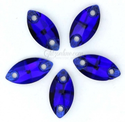 313 Glitzstone Cobalt Blue Sew On Navette Rhinestones